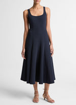 Seamed Cotton-Blend Square-Neck Dress - US 5349