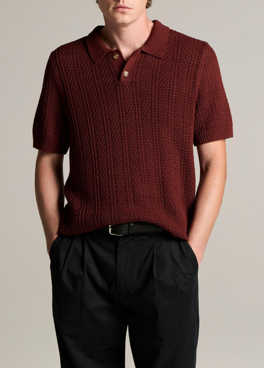 Seed-Stitch Rib Cotton Polo Sweater - US 1417