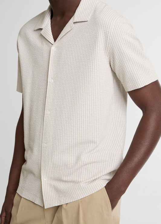 Seersucker Stripe Stretch-Cotton Cabana Shirt - US 3572