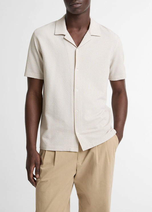 Seersucker Stripe Stretch-Cotton Cabana Shirt - US 3572