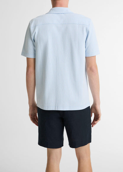 Seersucker Stripe Stretch-Cotton Cabana Shirt - US 7710