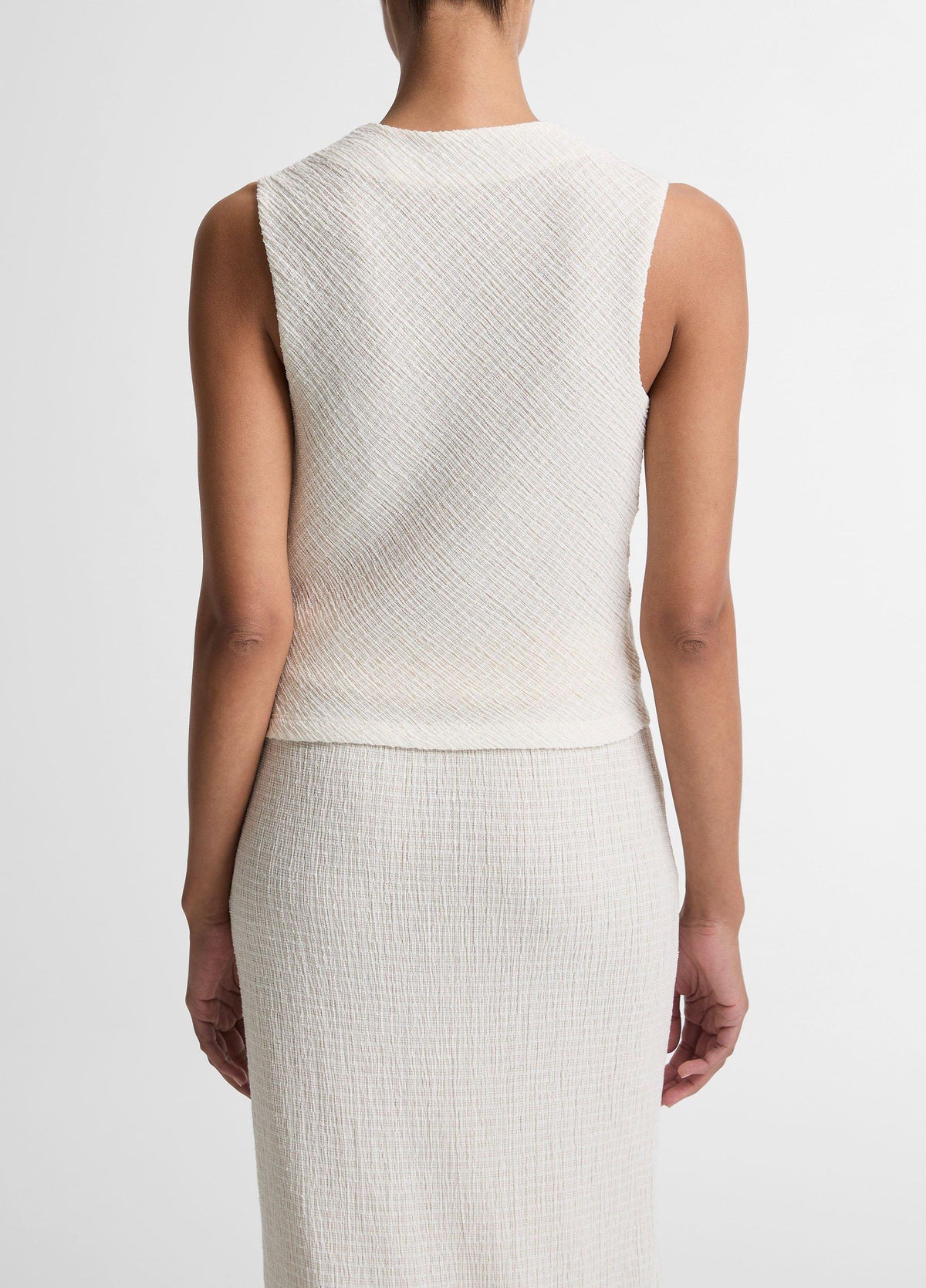 Shadow Grid Cowl-Neck Top - US 5948