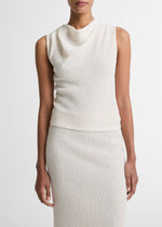 Shadow Grid Cowl-Neck Top - US 5948