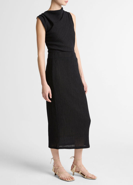 Shadow Grid Midi Skirt - US 8205