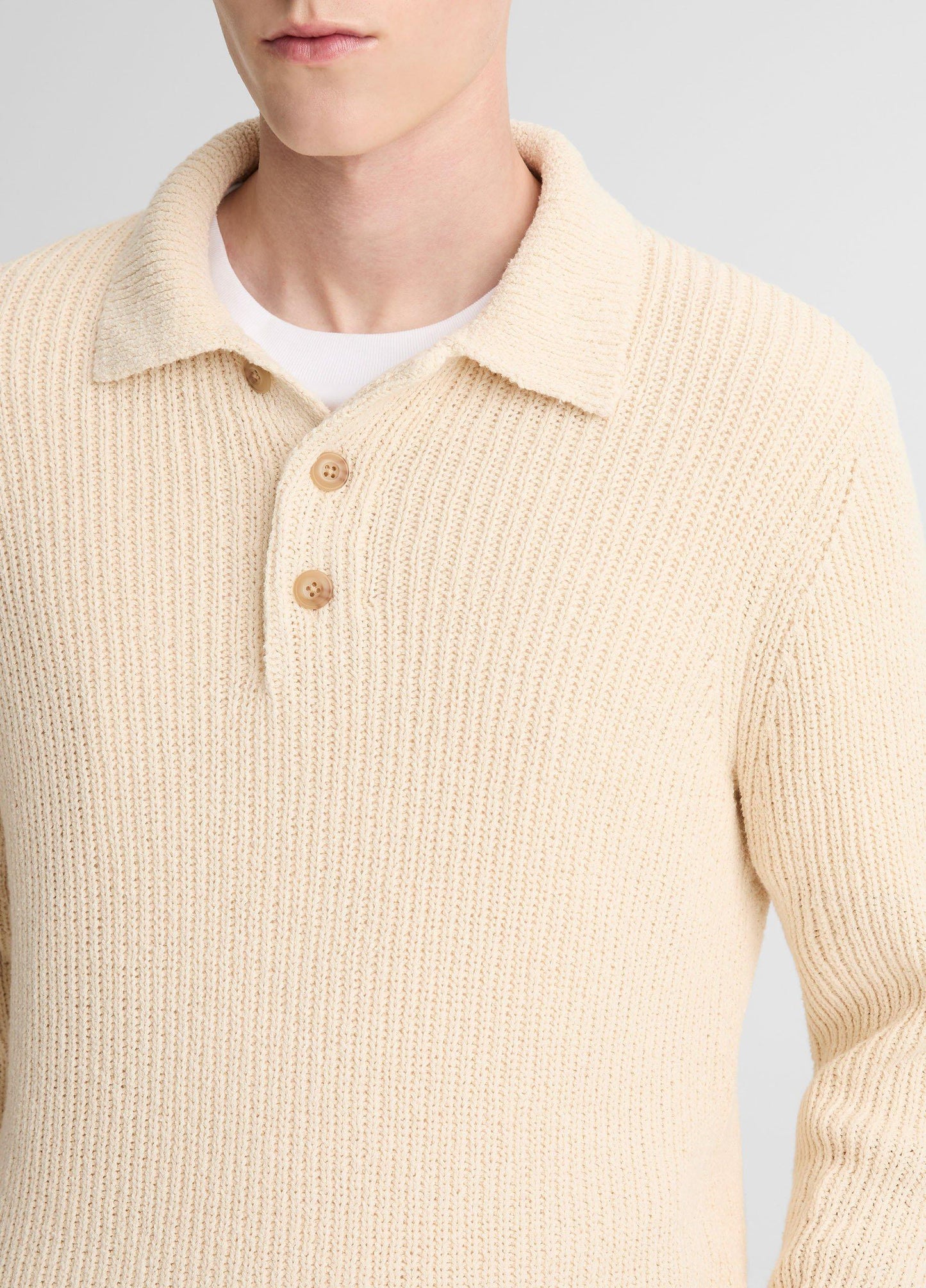 Shaker Italian Cotton-Blend Polo Sweater - US 0754