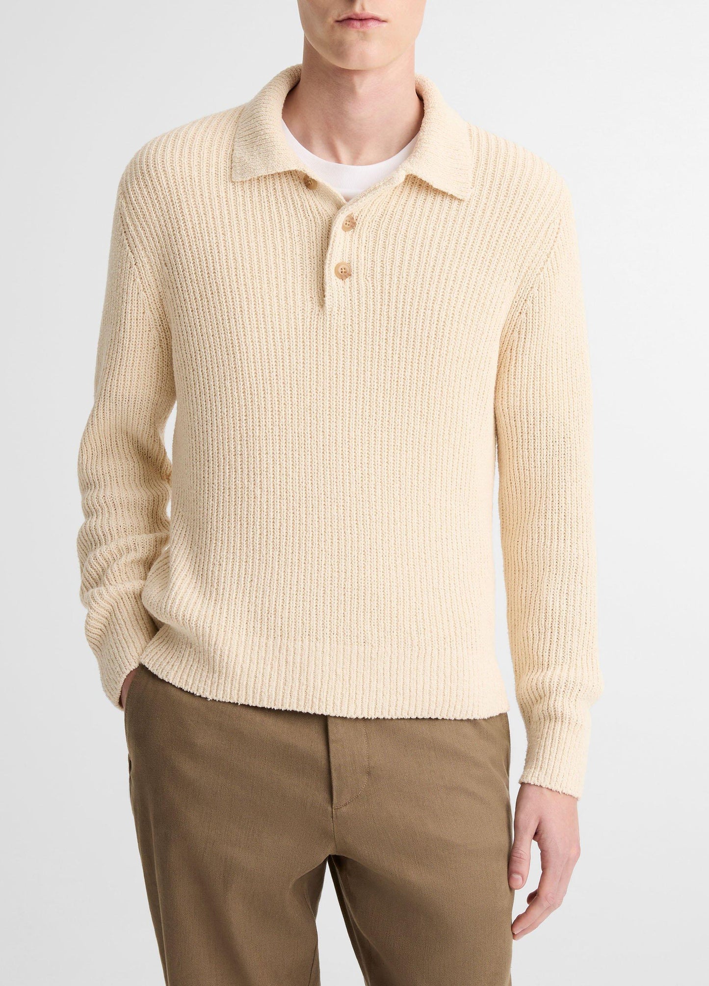 Shaker Italian Cotton-Blend Polo Sweater - US 0754
