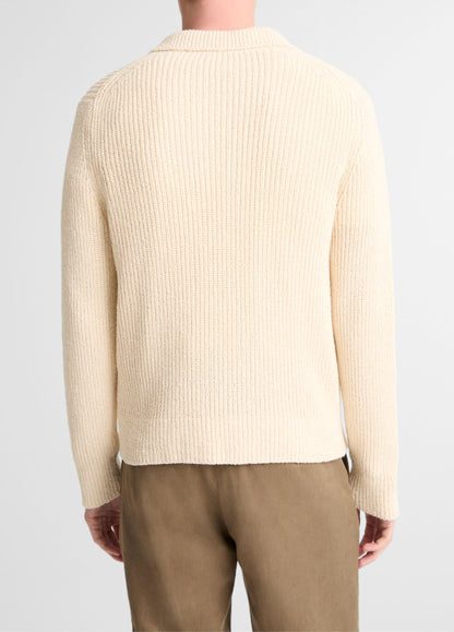 Shaker Italian Cotton-Blend Polo Sweater - US 0754