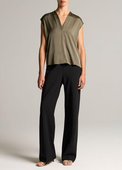 Silk-Blend Double V-Neck Top - US 4952