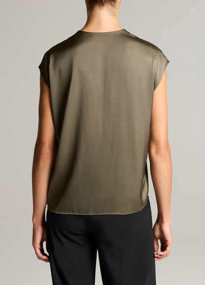 Silk-Blend Double V-Neck Top - US 4952