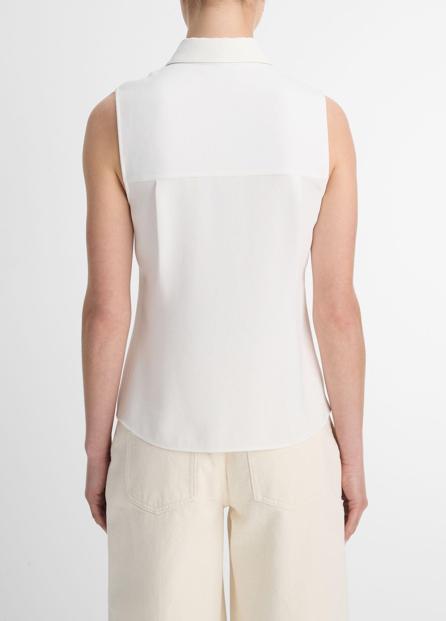 Sleeveless Button-Front Shirt - US 5028