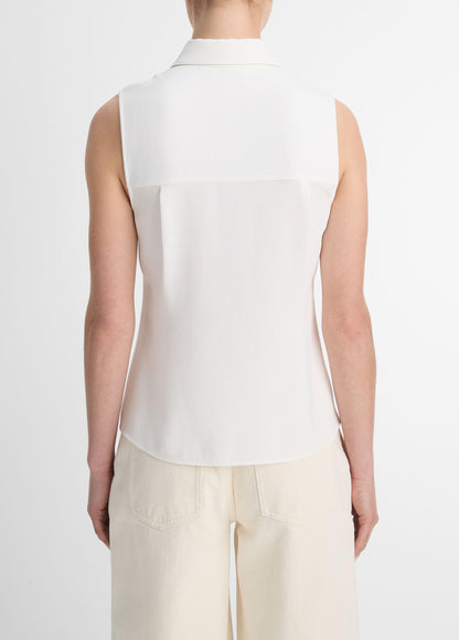Sleeveless Button-Front Shirt - US 5028