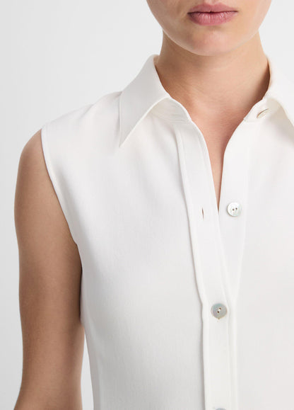 Sleeveless Button-Front Shirt - US 5028