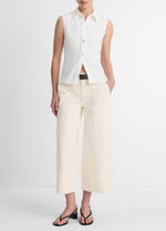 Sleeveless Button-Front Shirt - US 5028