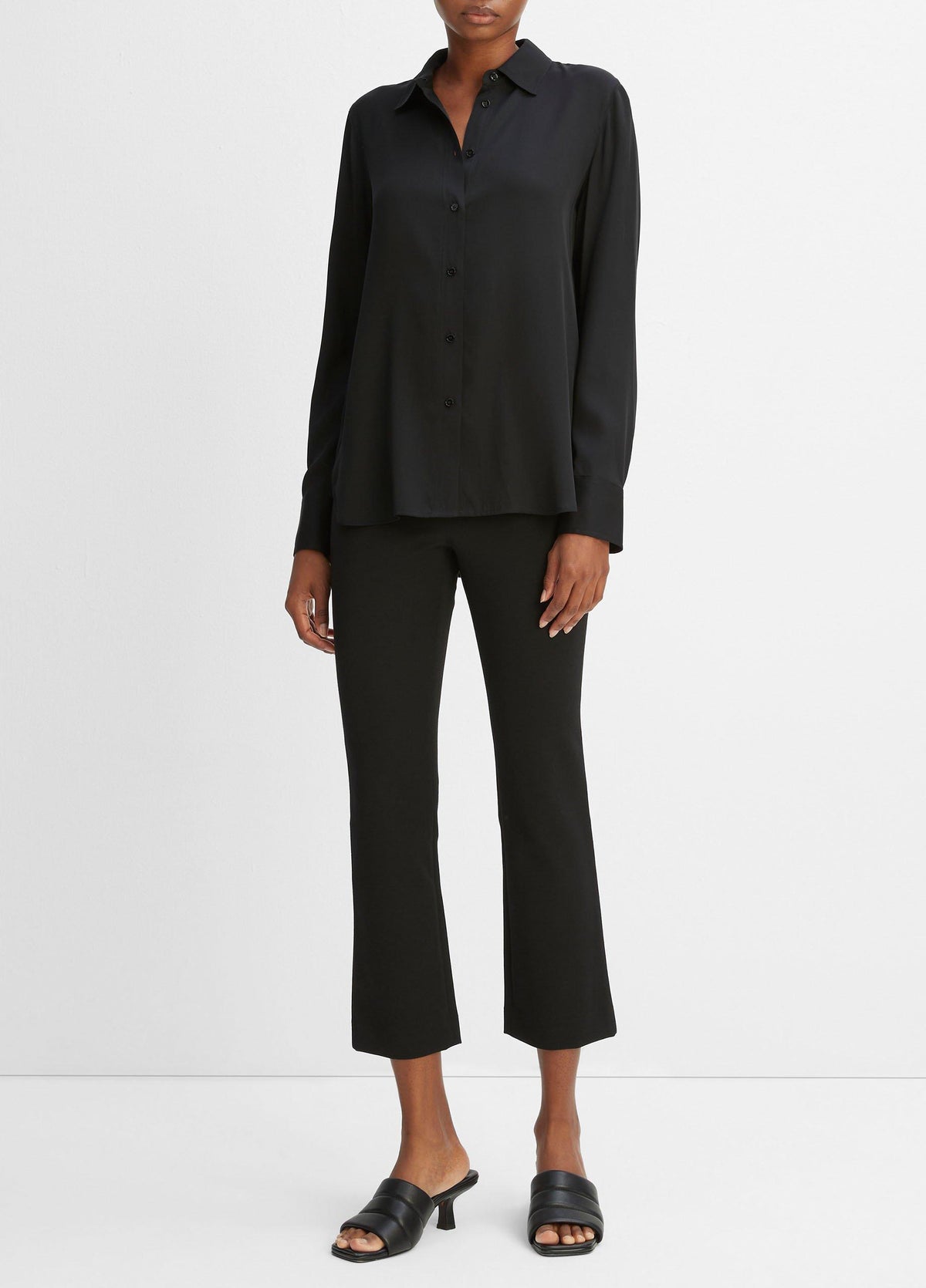 Slim Fitted Stretch-Silk Blouse - US 6505