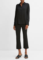 Slim Fitted Stretch-Silk Blouse - US 6505
