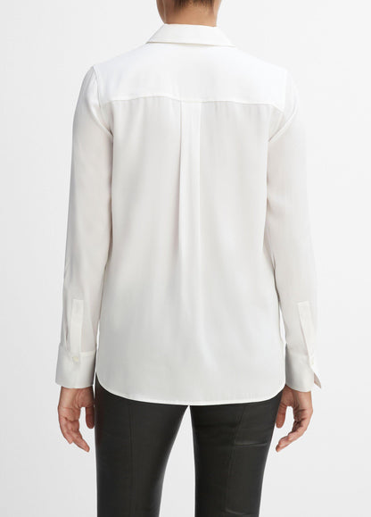 Slim Fitted Stretch-Silk Blouse - US 3738