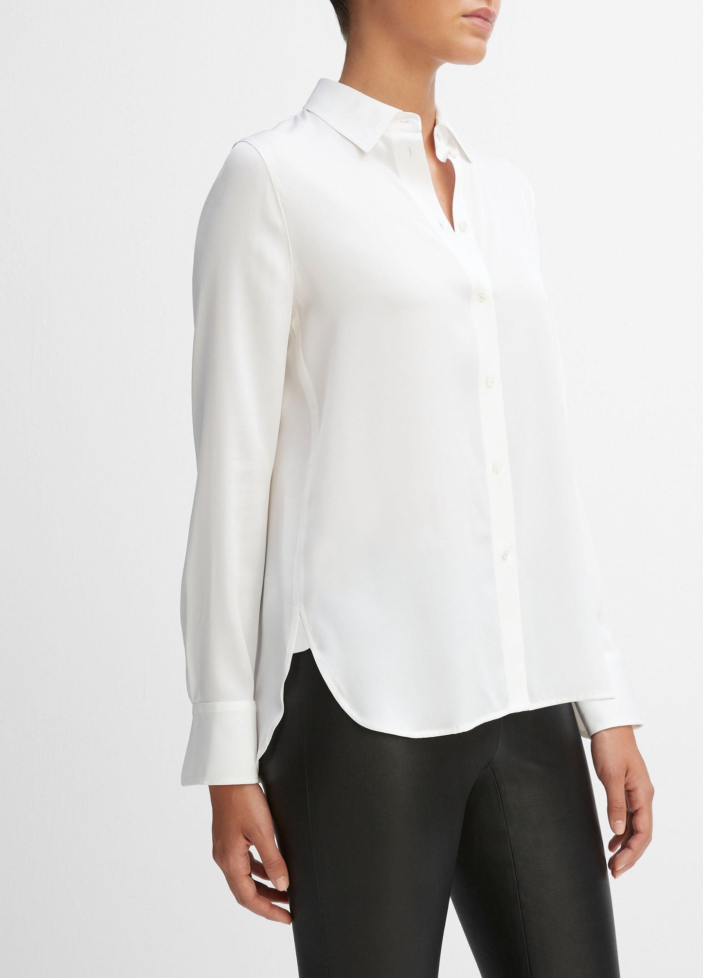 Slim Fitted Stretch-Silk Blouse - US 3738