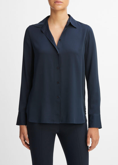 Slim Fitted Stretch-Silk Blouse - US 2843