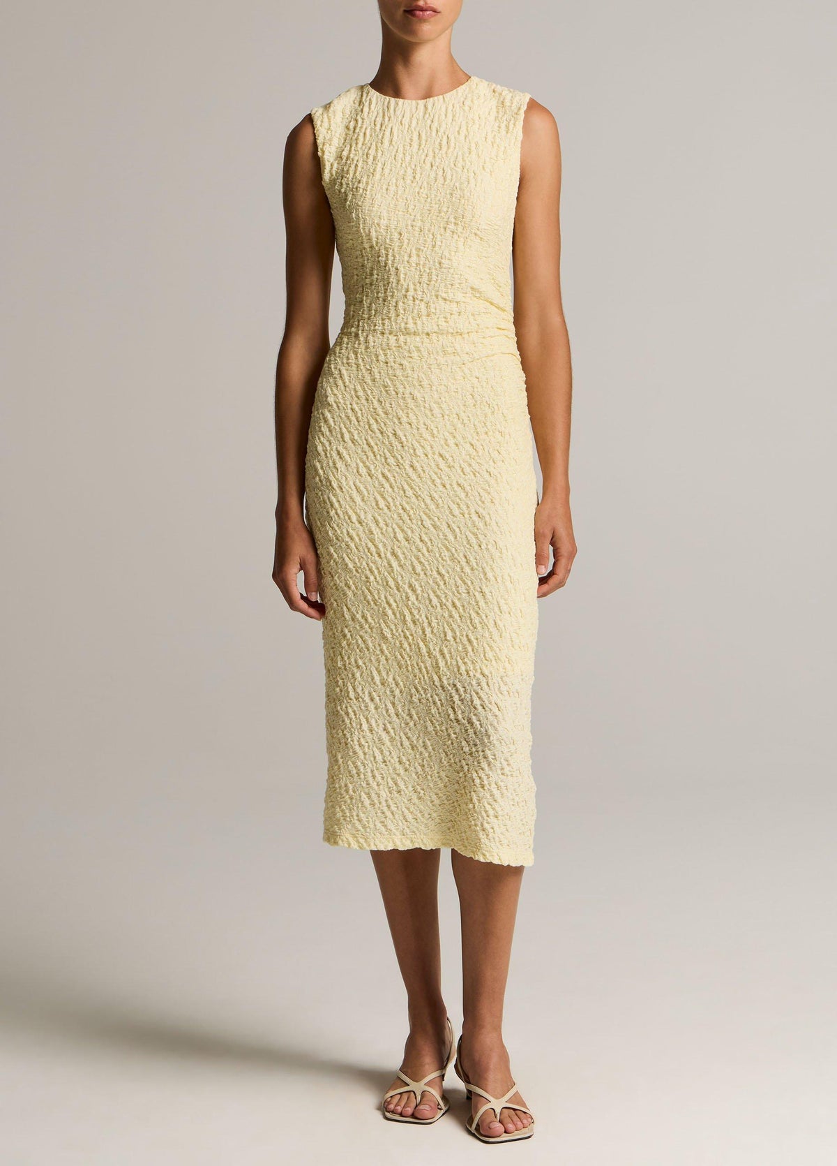 Smocked Cotton-Blend Side-Drape Dress - US 9965