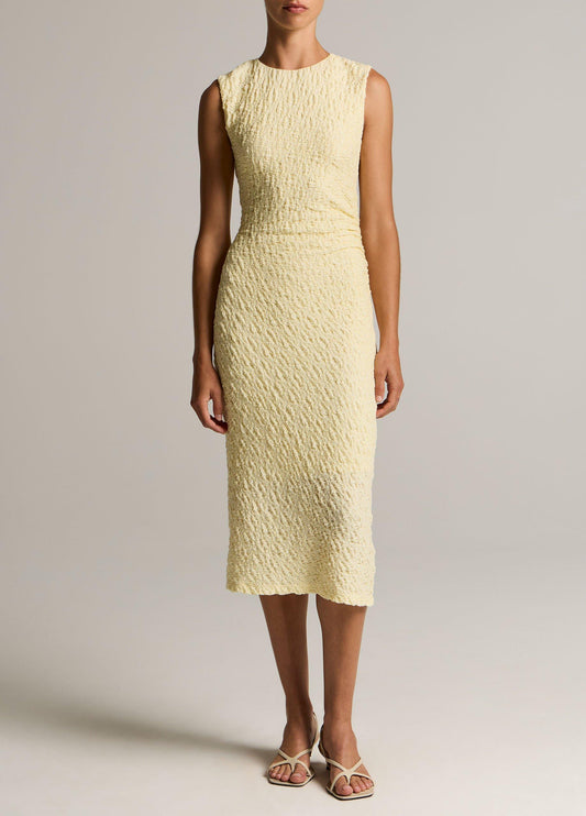 Smocked Cotton-Blend Side-Drape Dress - US 9965