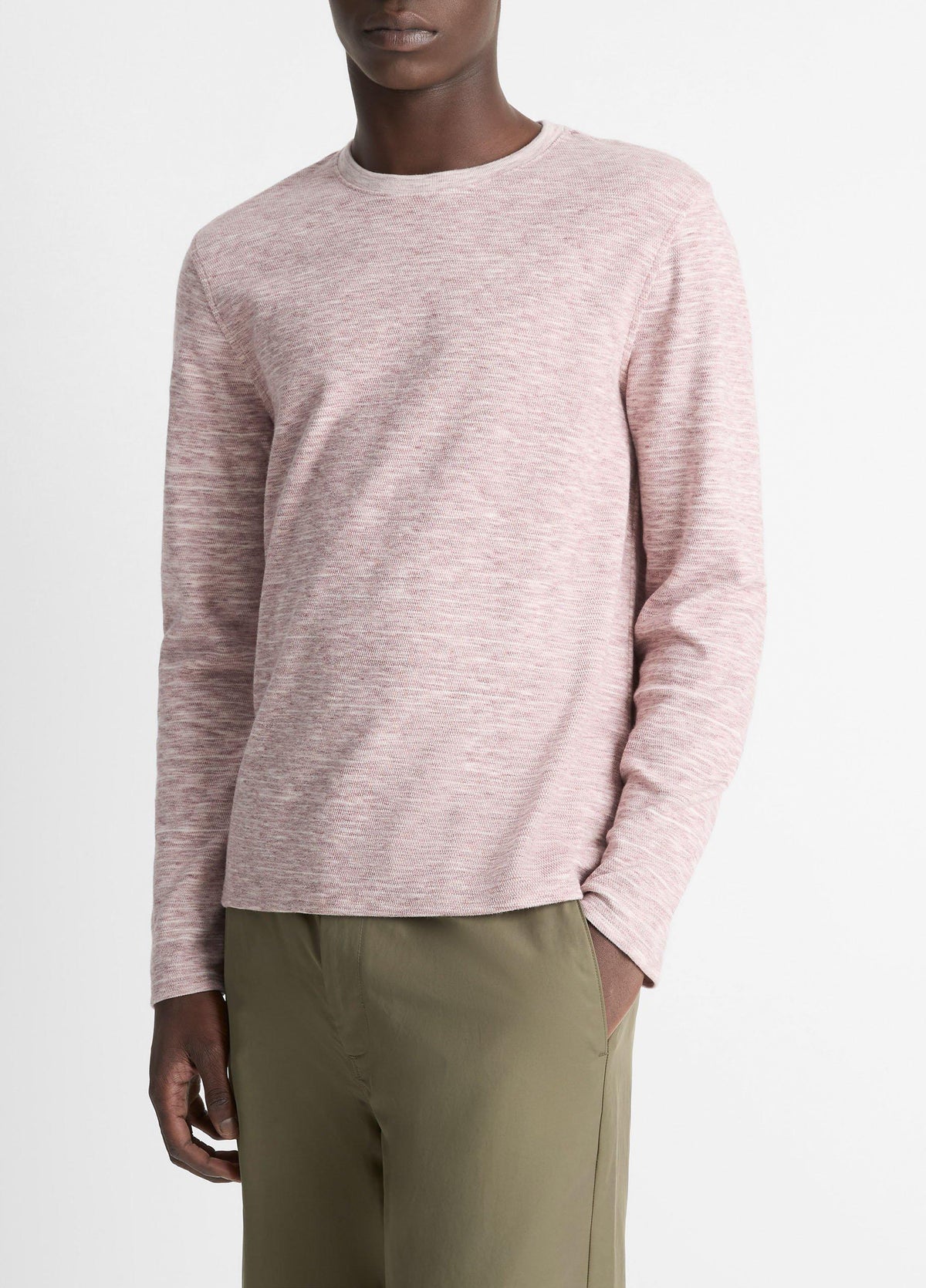 Space-Dye Cotton-Blend Long-Sleeve T-Shirt - US 2051