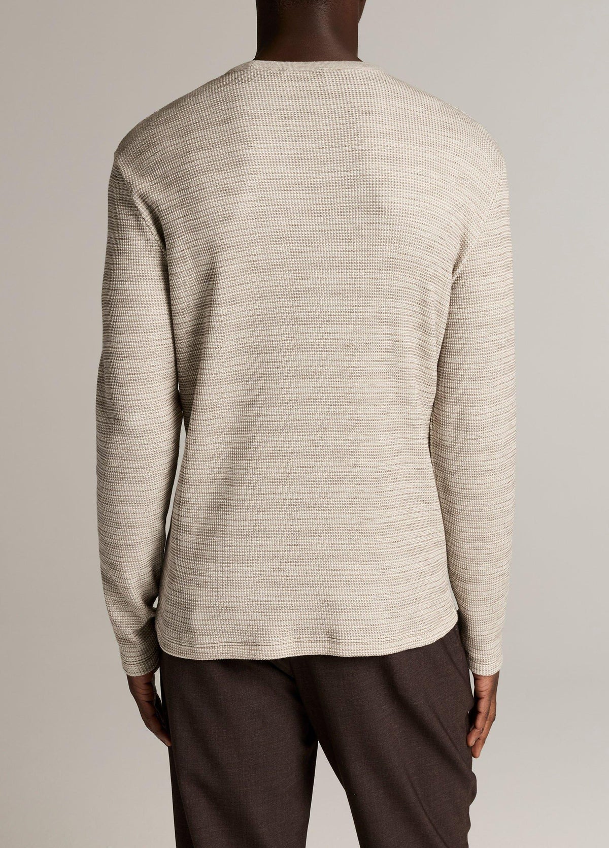 Space-Dye Cotton-Blend Thermal Long-Sleeve T-Shirt - US 2538