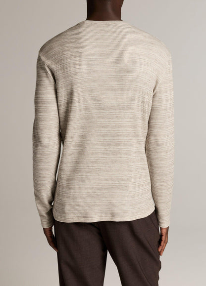 Space-Dye Cotton-Blend Thermal Long-Sleeve T-Shirt - US 2538