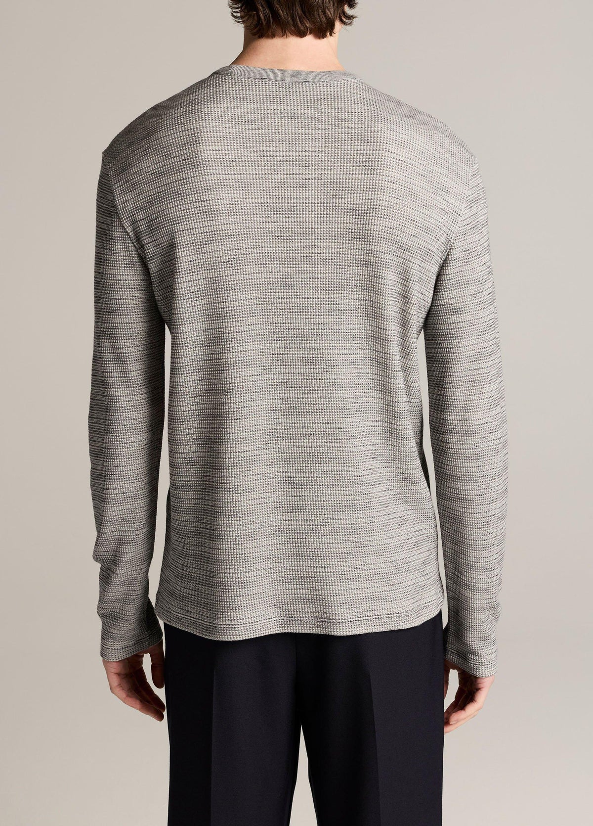Space-Dye Cotton-Blend Thermal Long-Sleeve T-Shirt - US 5394