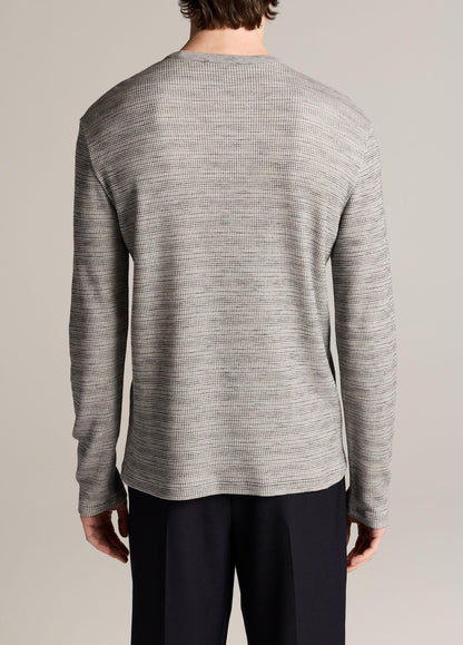 Space-Dye Cotton-Blend Thermal Long-Sleeve T-Shirt - US 5394
