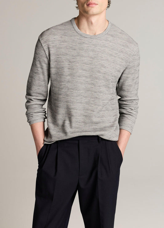 Space-Dye Cotton-Blend Thermal Long-Sleeve T-Shirt - US 5394