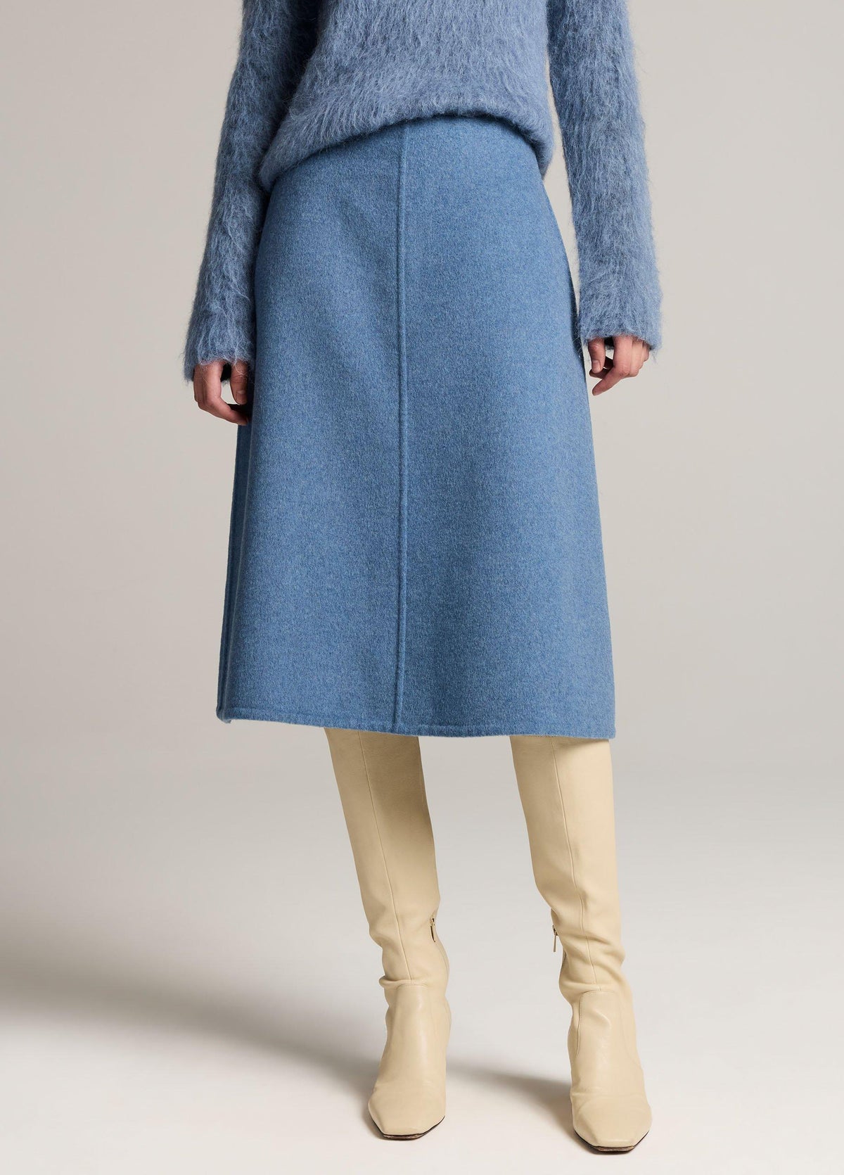 Splittable Wool-Blend Skirt - US 8787