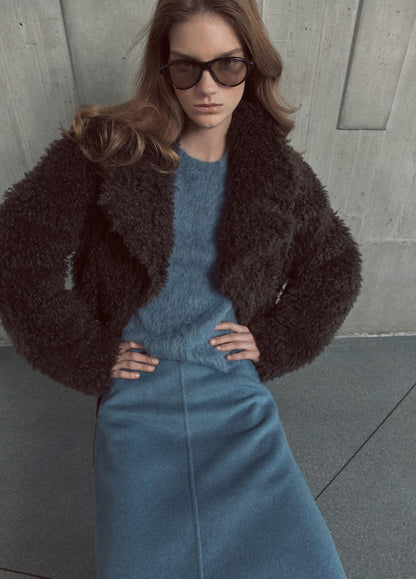 Splittable Wool-Blend Skirt - US 8787