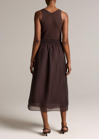 Square-Neck Mixed-Media Dress - US 2310