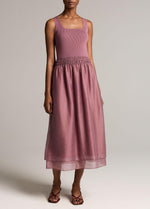 Square-Neck Mixed-Media Dress - US 6004