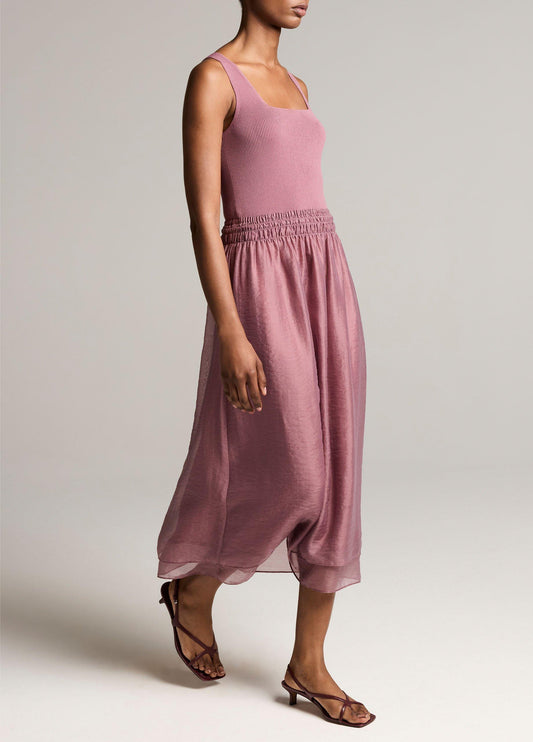 Square-Neck Mixed-Media Dress - US 6004