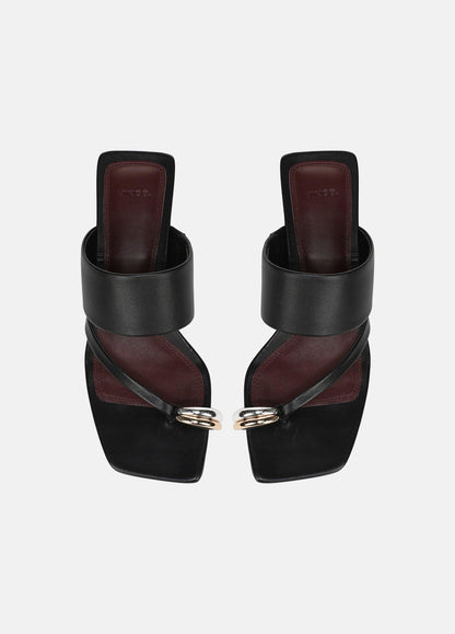 Stacy Leather Heeled Toe-Ring Sandal - US 8595