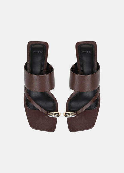 Stacy Leather Heeled Toe-Ring Sandal - US 5274