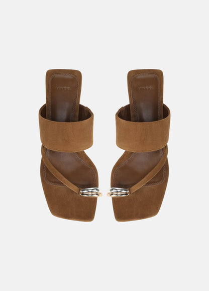 Stacy Suede Heeled Toe-Ring Sandal - US 2960
