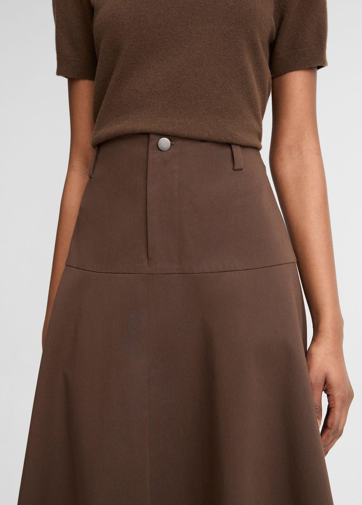 Stretch-Cotton Twill Utility Full Skirt - US 9739