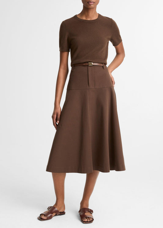 Stretch-Cotton Twill Utility Full Skirt - US 9739