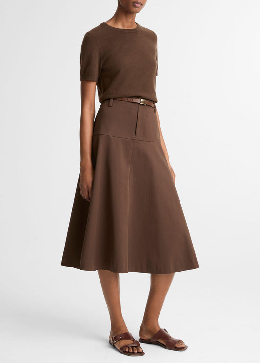 Stretch-Cotton Twill Utility Full Skirt - US 9739