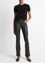 Stretch Leather Boot-Cut Pant - US 5118