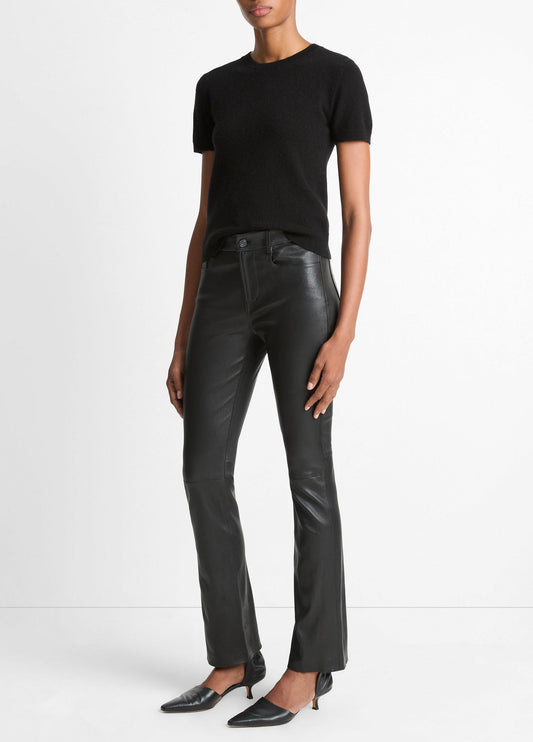 Stretch Leather Boot-Cut Pant - US 5118
