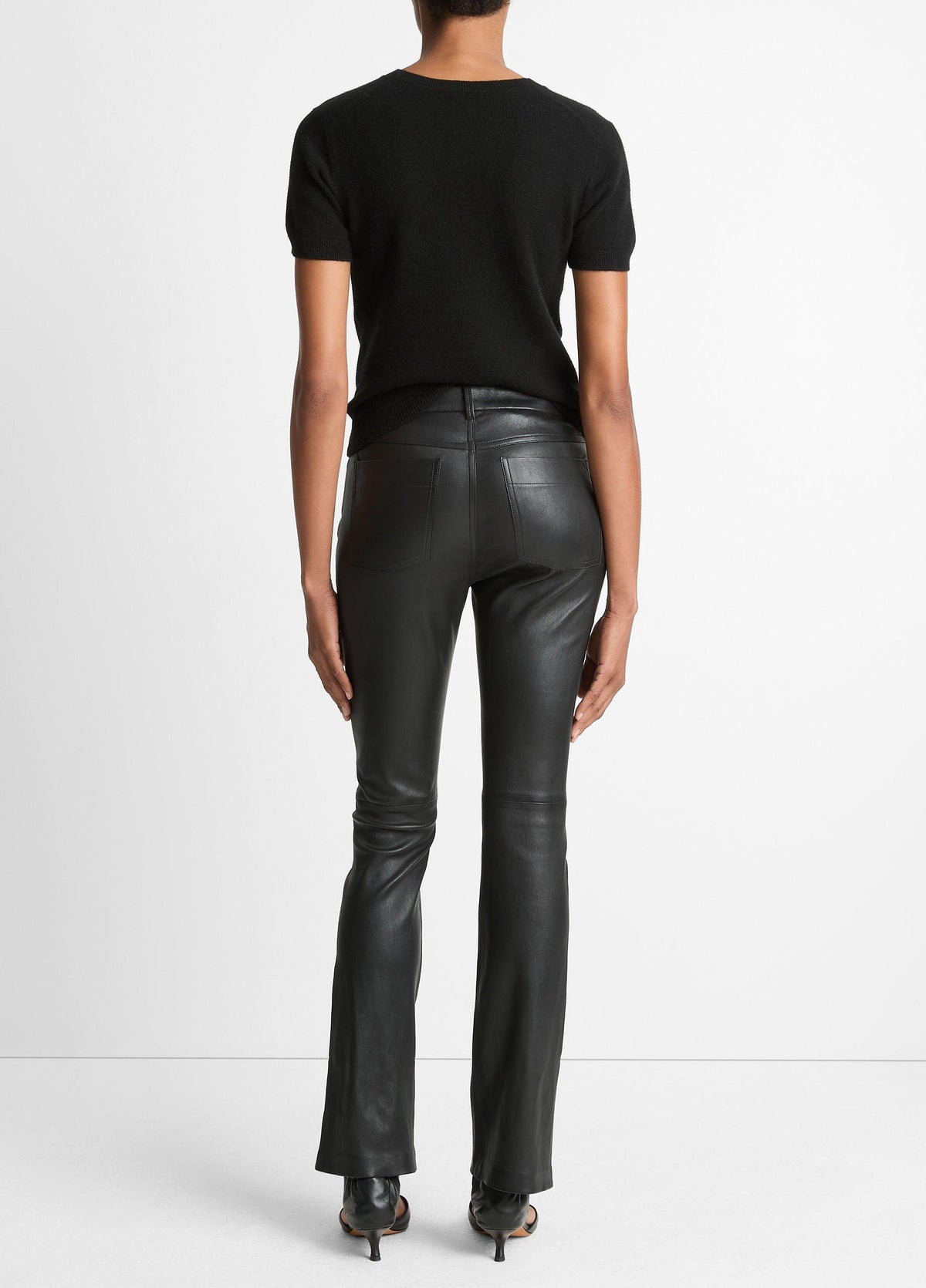 Stretch Leather Boot-Cut Pant - US 5118