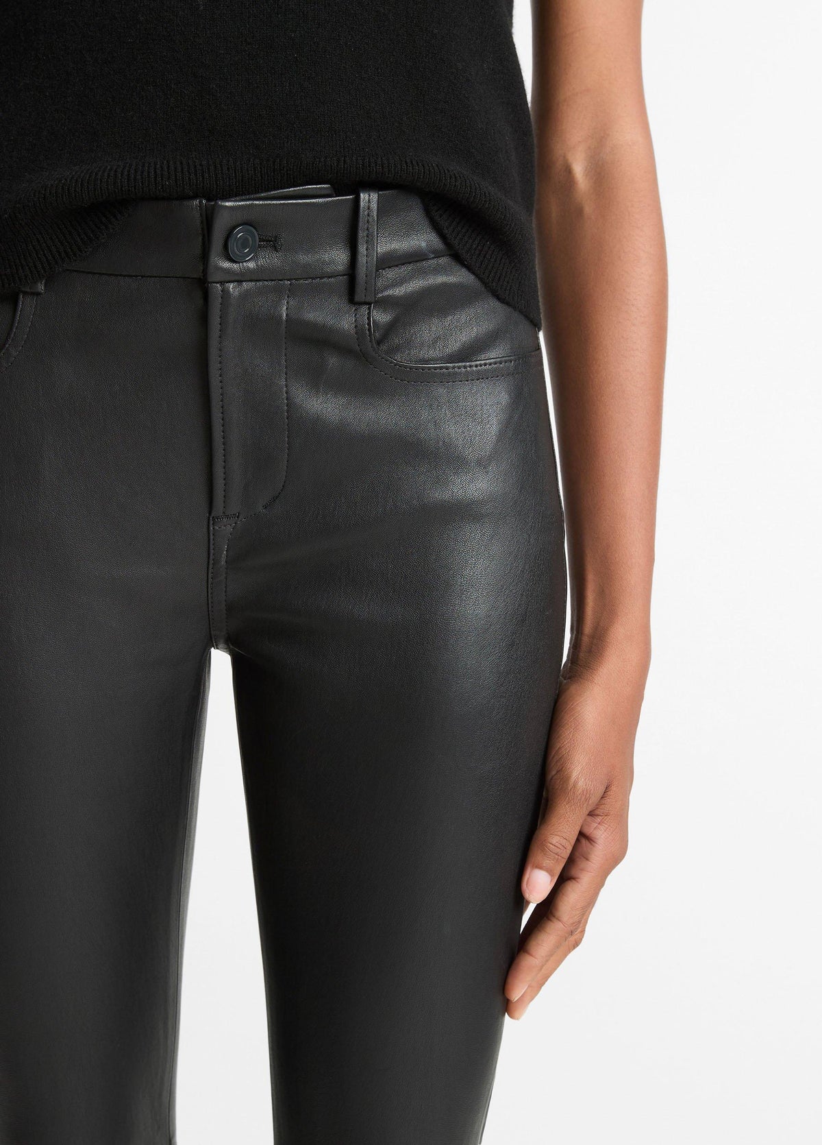 Stretch Leather Boot-Cut Pant - US 5118