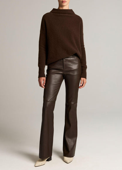Stretch-Leather Mid-Rise Flare Pant - US 8330