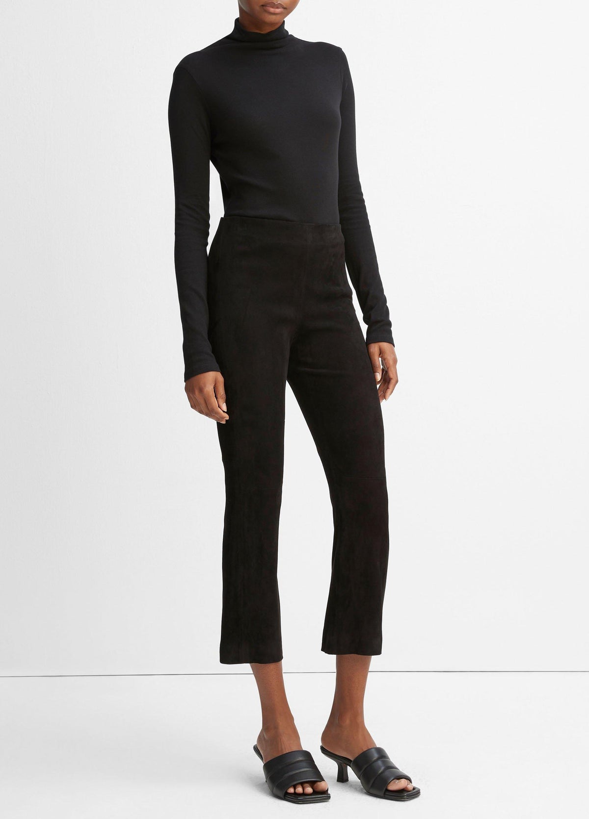Stretch-Suede Cropped Flare Legging - US 6724