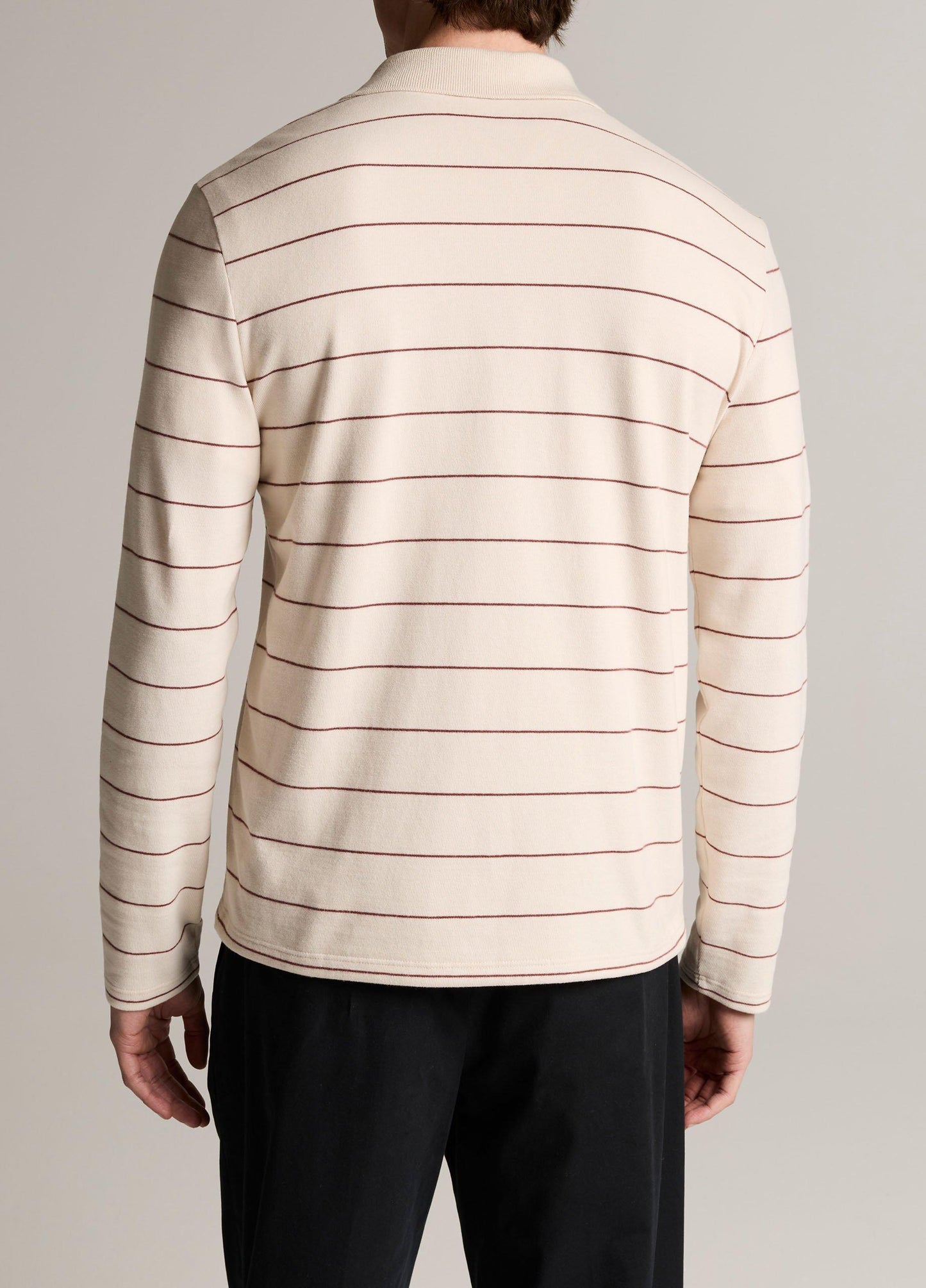 Striped Cotton-Blend Long-Sleeve Polo Shirt - US 9548