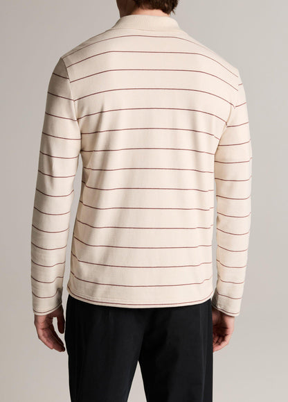 Striped Cotton-Blend Long-Sleeve Polo Shirt - US 9548
