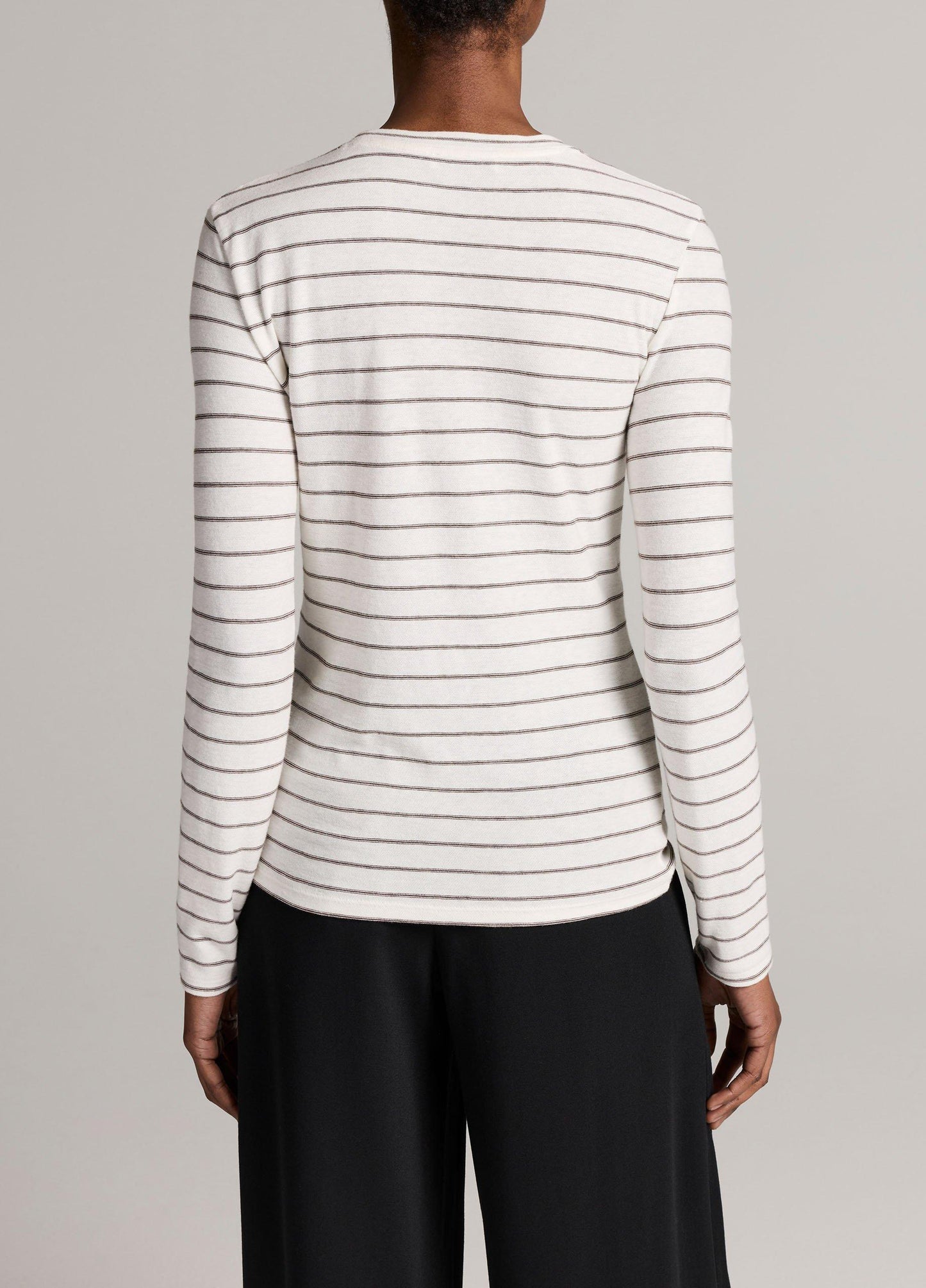 Striped Cotton Long-Sleeve T-Shirt - US 0986